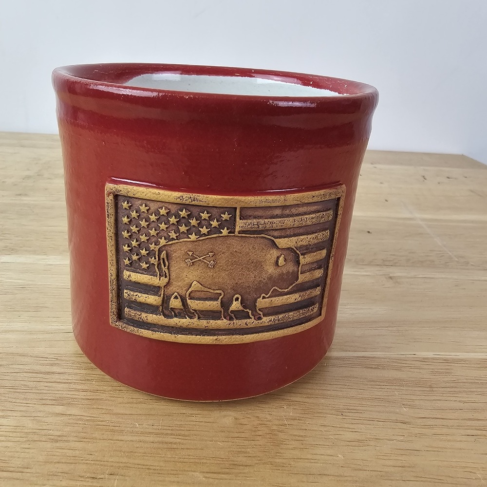 Bison Union Coffee Mug Stop Talking‎ Rust Bison Flag Handmade USA Rare Collector